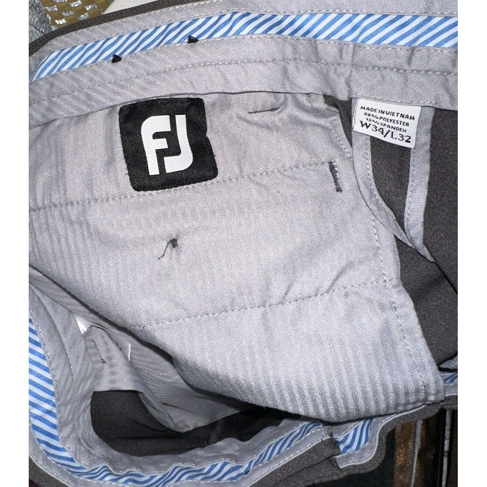 FJ footjoy Mens Performance Golf Pants Size 34x32 Gray - Picture 7 of 8